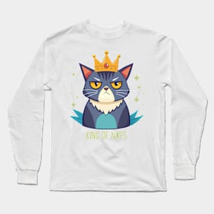 Grumpy King of Naps Cat Long Sleeve T-Shirt